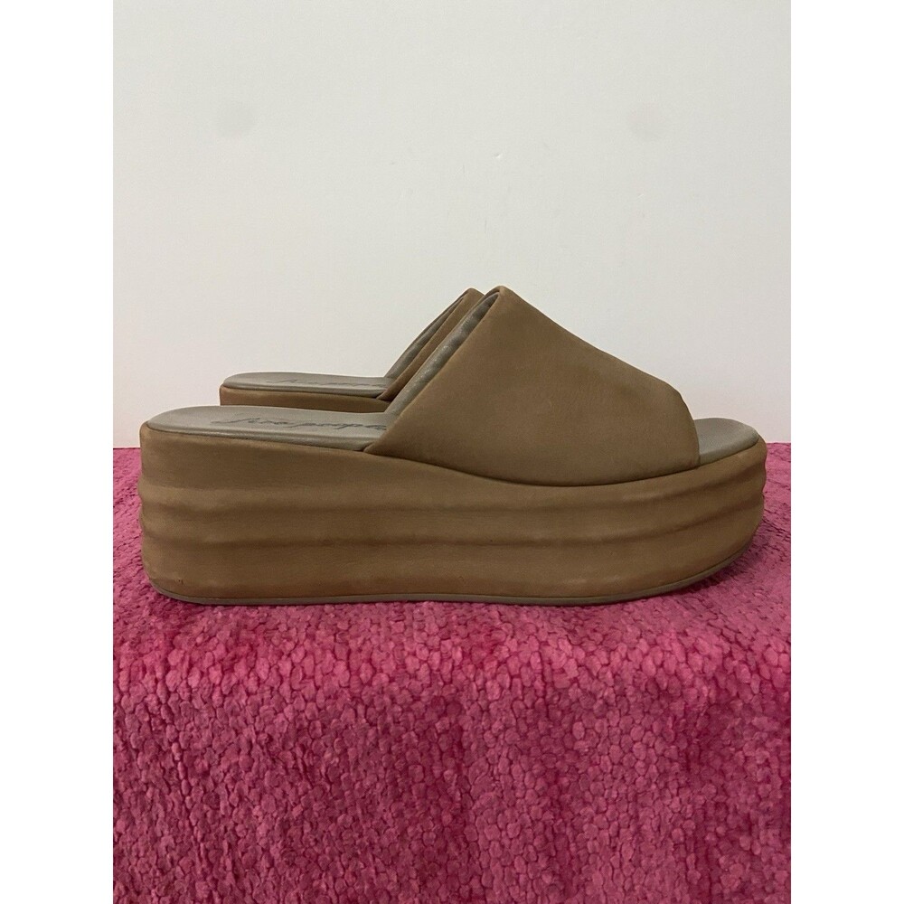 Free People Harbor Flatform Leather Sandals Tan Size EU 39 US 9